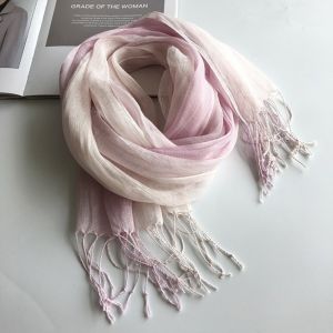 CHUN053634 Nhẹ Khăn lụa tơ tằm nguyên chất Chống nắng Chiều Dài Dài Khăn choàng Mềm mại Tua rua Khăn choàng mùa hè Dành cho phụ nữ