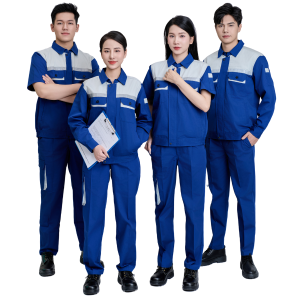 Đồng phục bảo hộ lao động cộc tay - dài tay màu xanh phối xám Sẵn SLL - Có In - May theo yêu cầu - 0818.543.135