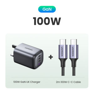 UGREEN GaN 100W USB C Wall Charger - 4-Port GaN PD Fast Charger USB-C Power Adapter Compatible with MacBook Pro/Air Dell XPS iPad Mini/Pro iPhone 14 13 Pro Max iPhone 14 Plus Samsung Galaxy S22/S21 Pixel