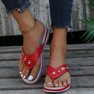 Free Shipping New Spring And Summer Collection: WomenS Wedge-Heeled Sandals Beach Sandals With Metal Buckles Fashionable And Casual Available In Plus Sizes