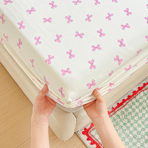 Butterfly Fitted Bed Sheet Washed Cotton Fittedsheet Single/Queen/King Washable Bed Linen