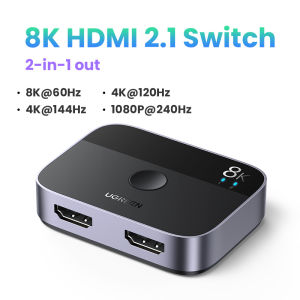 UGREEN HDMI 2.1 Switch 8K60Hz 2 in 1 Out HDMI Switcher Splitter Supports 3D CEC HDR Dolby AC High-Speed 48Gbps 4K120Hz Converter Compatible with PS5/PS4 Fire Stick Xbox Apple TV Blu-Ray Player