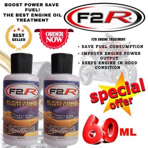 F2R Engine Treatment (2 Bottles of 60ml) for Gasoline or Diesel Engine Oil