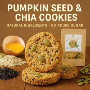 Chia Seed Biscuits with Tricolor Quinoa and Soda Crackers for Crispy Snack and Instant Breakfast Meal 250G