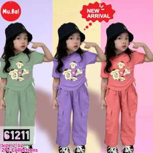 Muba by little pineapple setelan anak santai kuromi Jess labubu cargo 2-8Y