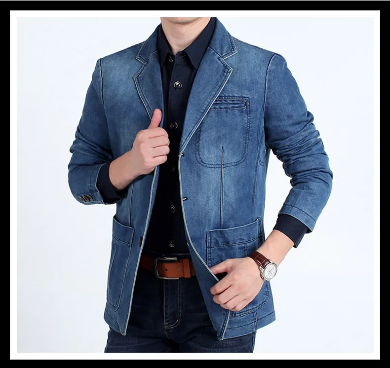 mens denim blazer jacket