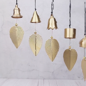 เครื่องประดับระฆังลมทองแดงบริสุทธิ์กระดิ่งลมระเบียงห้องนอนบ้านที่สวยงามอุปกรณ์ตกแต่งจี้ห้อยรถยนต์ของขวัญวันเกิด