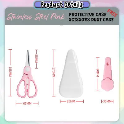 [Little B House] Stainless Steel Food Scissors Baby Food Scissors With Case 婴儿食物剪 Gunting Makanan Baby - TW18(G)