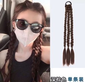 1PCS ikat rambut kepang wig rambut palsu wanita ponytail ekstension twist gaya korea