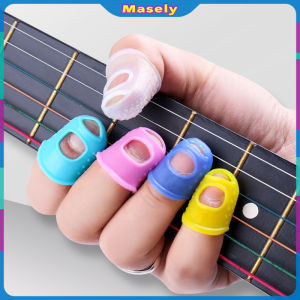 Masely 5pcs Silicone Non-slip Finger Guards Guitar Fingertip Protector Fingerstall Guitar Press Accessories