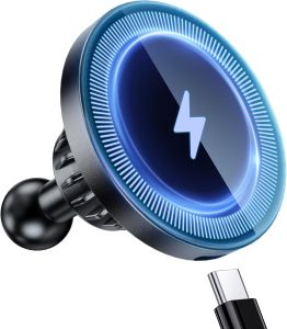 Magnetic Wireless Charging Phone Holder with 1” Ball for MagSafe [Heavy-Duty] 1 inch Ball Mount for MagSafe Charger Compatible with RAM Mounts Double Socket Arm