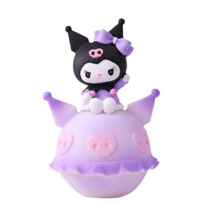 3D Sanrio Moon Night Light Cinnamoroll Kuromi Melody Figure Kartun Lampu LED Lucu Kecantikan Hiasan Kamar Tidur Lampu Sampin