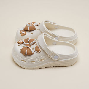 [Free Shipping] Womens new summer soft-soled height-increasing closed-toe outdoor slippers with non-slip thick soles