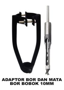 Adaptor dudukan bor bobok kayu + mata bor bobok kayu 6.4mm 8mm10m 12.7mm tersedia varian