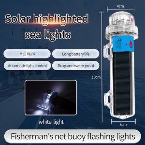 【Beli 1 Gratis 2】Lampu torpedo bertenaga surya Lampu sorot web Sinyal lampu Kapal memancing Tanda peringatan kapal nelayan jaring lampu