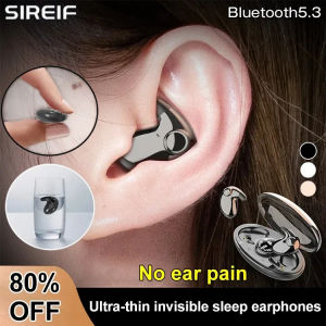 Ultra-thin mini in-ear sleeping headphones Bluetooth headphones Wireless ear bone conduction headphones Extremely long battery life Dual stereo