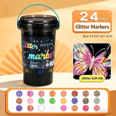 120 Color Dual Tip Glitter Metallic Outline acrylic marker set colored pen highlighter pen set coloring materials set