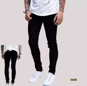Natabo Celana Jeans Panjang Pensil Cowok Gaul Kekinian Warna Hitam Bahan Tebal Halus Karet Elastis Melar Model Skinny Pensil Bisa Bayar Ditempat COD