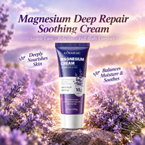Magnesium Body Cream with Lavender 60g Moisturizing Massage Lotion Calming Skin Care for Nighttime Relaxation Dry Skin and Daily Body Moisture