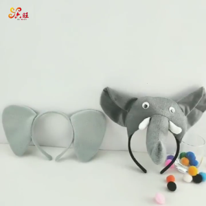 Halloween Animal Costume for Kid Birthday Party Halloween Elephant Dress up Costume Elephant Hairband Tail Bowtie
