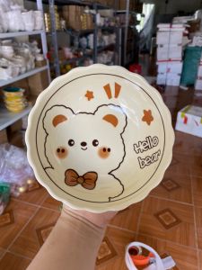 Siêu Sale - Tổng Hợp Bộ Bát Đĩa Gốm Sứ Decor Bát Ăn Cơm Bát Ăn Chè Chén Dĩa Dễ Thương Bộ Gấu Kem Vàng Xinh Yêu dễ thương