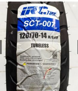BAN LUAR TUBELESS IRC 120/70-14 SCT-007