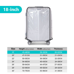 Transparent Luggage Cover PVC Waterproof Usable Travel Suitcase Cover Universal Fit 18-30inch Luggage Protector Cover