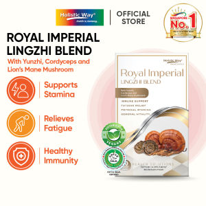 Holistic Way Premium Gold Royal Imperial Lingzhi Blend – Herbal Remedy to Fight Fatigue Boost Wellness Vitality & Immunity — Halal | Vegan (30 Vegetarian Capsules)