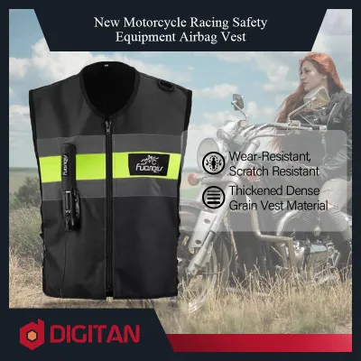 New Motorcycle Racing Safety Equipment Airbag Vest Clothing Riding Reflective Waistcoat Black with Free CO2 gas cannister
