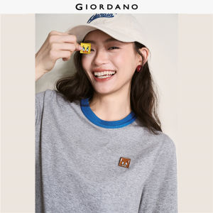 Giordano Women Tom & Jerry patch contrast crewneck tee Free Shipping 18326510