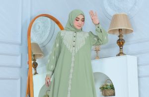 Serenda Store Gamis Set Hijab CerutyBabydoll Premium Model Terbaru Lebaran Mewah 2023 Dress Wanita