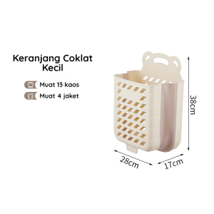 Mainland Keranjang Baju Kotor Lipat Laundry Box Gantung Dinding Tempat Simpan Pakaian Kotor HSB808