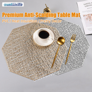 JustLiving Thảm Trải Bàn Chống Bỏng Cao Cấp Sang Trọng Nhẹ Thảm Cách Nhiệt Để Bàn Bằng PVC Hình Bát Giác Thảm Lót Bàn Ăn Chống Trượt Chống Thấm Nước Tấm Lót Trang Trí Nhà Bếp Xinh Xắn