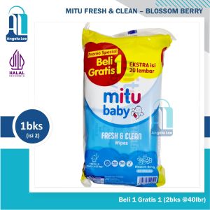 MITU Baby Wipes Tisiu Tisu Basah Fresh & Clean 2x40s (Buy 1 Get 1)