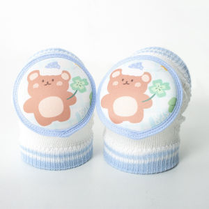 Baby Knee Protector Guard Knee Socks Baby Crawling Knee Pads Anti-Slip Safety Protector Elastic Knee Cushion Cute Cartoon Smile Pattern