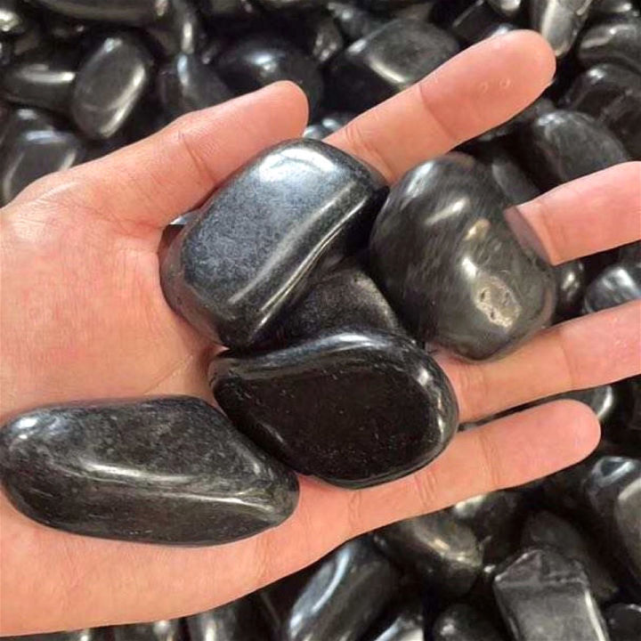 หินดำเงาบาหลี 900 กรัม ไม่ขึ้นตะไคร่ สำหรับตกแต่งสวน