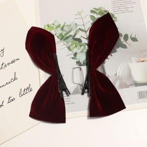 t2 Kim Ji Soo Same Bow Hairpin Korean Version Ins Retro Girl Side Bangs Clip Duckbill Hair Clip Hair Accessories z2