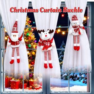 Christmas Curtain Buckle Snowman Elk Doll Curtain Tieback Window Curtain Ring Christmas Home Decor