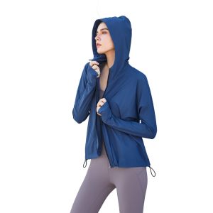 [SG READY STOCK] UV protection UPF50+ sports hoodie jacket/yoga top for women by Grind and Shine
