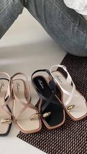 [Free Shipping] New Style Slip-On Sandals For Women Summer Outdoor Wear Ins-Style Flat High-End Flip-Flops For Women