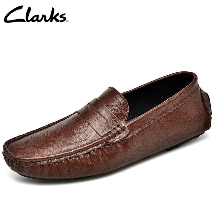 Clarks Loafers Shoes for Men Cow Leather Shoes Pure Black Eu Size