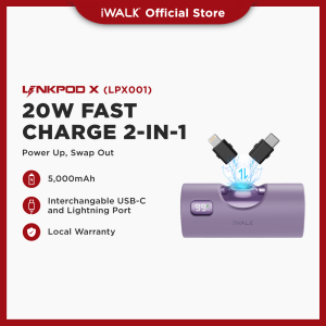 iWALK LinkPod X 5000mAh 20W Fast Charging 2-in-1 Power Bank with LED Display & Silicone Cover