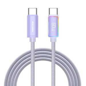 Rocoren LED Type C to USB C PD 100W Fast Charging Cable for iPhone 15 Pro Max Samsung S23 Ultra Samsung S24 UltraNintendo Switch Fast Charger Cable for Macbook Pronokia magic max 2023