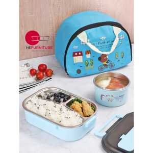 SUS 304 Stainless Steel Lunch Box 3 Compartments/Food Containers Thermos Food Box