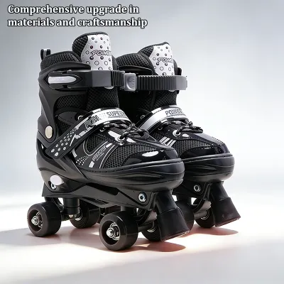 Yowxii Childrens Skates Roller With Double Row 4 Wheel Roller Skate Shoe Beginner Kasut Outdoor Roda