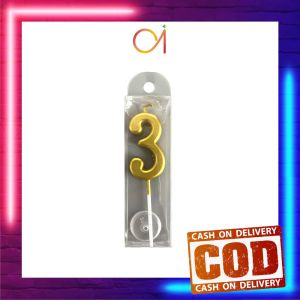AI-C1139 Lilin Ulang Tahun Emas Lilin Angka Metalik Number Candle Birthday Cake / Lilin Angka Gold