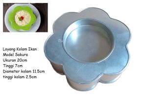 Loyang Bolu / Loyang Puding Kolam Ikan Motif Sakura