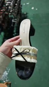 [Free Shipping] Bowknot high-heeled sandals for women suitable for summer 2026 can be worn with skirts comfortable for the feet thin-heeled slip-on sandals