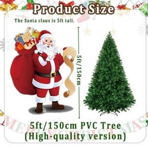 【VIDKHSY Store】Easy Setup 4/5/6/7/8FT Christmas Tree with Metal Stand-Super Thick PVC & Makapal for Home Holiday Decorations