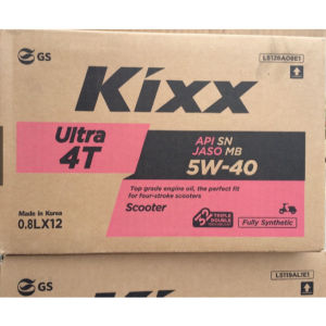 (Thùng 12 chai) Nhớt xe ga Kixx 5W40 SN fully synthetic 800ml